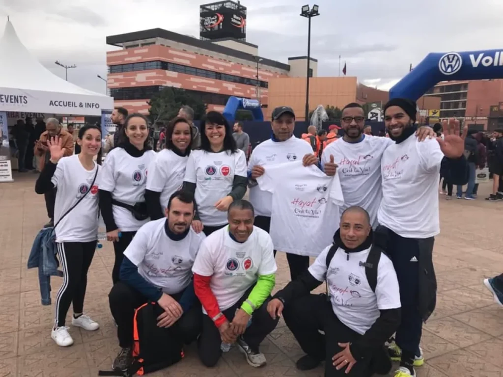L'équipe Hayat c'est la vie au marathon international de Marrakech 2020